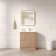 Byron 750mm Light Oak Freestanding Vanity with Removable Kickboard